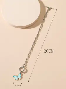 DressBerry SilverToned Silver-Plated Butterfly Wraparound Bracelet