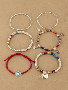 DressBerry Set Of 6 Gold-Plated Multi layer Bracelet