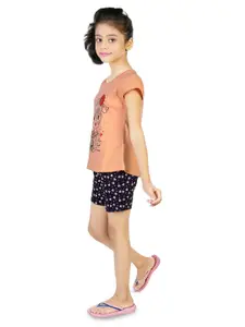 BAESD Girls Printed Round Neck Short Sleeves T-shirt with Shorts