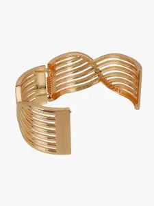 DressBerry Gold-Toned Gold-Plated Textured Kada Bracelet