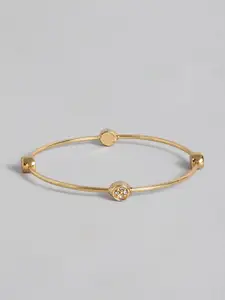 Estele Women Crystals-Studded Gold-Plated Bangle-Style Bracelet
