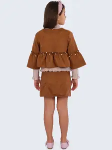 One Friday Girls Pearl Studded Mini Skirt