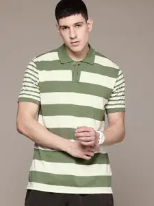 The Roadster Lifestyle Co. Striped Polo Collar T-shirt