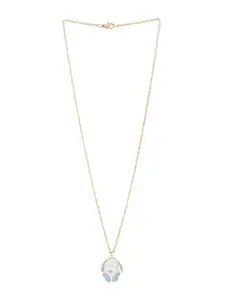 VIRAASI Set Of 2 Gold-Plated Floral Pendants with Chains