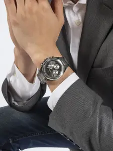 GUESS Men Patterned Dial & Stainless Steel Analogue Multi Function Watch GW0703G1