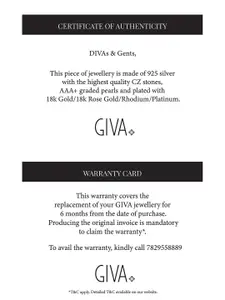 GIVA 92.5 Sterling Silver Rhodium-Plated Artificial Stones Studded Pendants with Chains