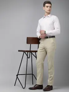 Van Heusen Pure Cotton Self Design Slim Fit Textured Formal Shirt