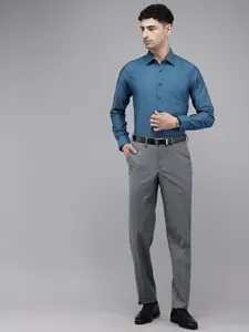 Van Heusen Pure Cotton Self Design Slim Fit Opaque Formal Shirt