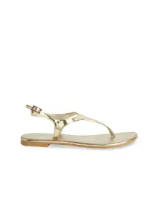 ERIDANI Open Toe T-Strap Flats