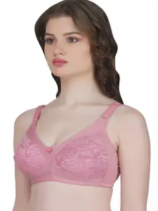 Eve's Beauty Floral Full Coverage Non Padded Lace Minimizer Bra With All Day Comfort