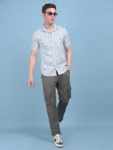 Crimsoune Club Classic Slim Fit Floral Opaque Printed Cotton Casual Shirt