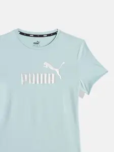 Puma Girls Brand Logo Print Knitted Pure Cotton Regular Fit T-Shirt