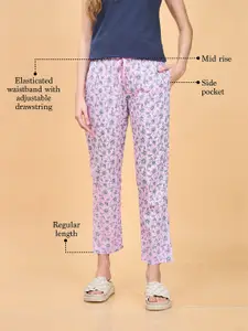Enamor Women Printed Relaxed Fit Pure Cotton Lounge Pants