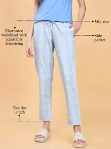 Enamor Women Checked Pure Cotton Lounge Pants