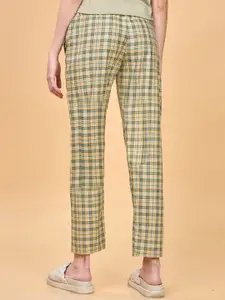 Enamor Women Checked Pure Cotton Relaxed Fit Lounge Pants