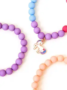 Accessorize Girls Set Of 3 Beaded Elasticated Bracelet