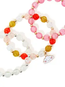 Accessorize Girls Set of 3 Beaded Elasticated Bracelets