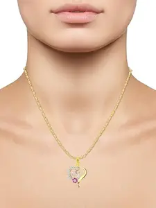 Vighnaharta Gold-Plated Heart Shaped Pendants with Chains