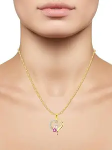Vighnaharta Gold-Plated Heart Shaped Pendants