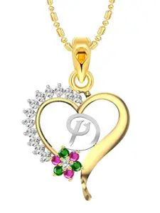 Vighnaharta Gold-Plated Heart Shaped Pendants