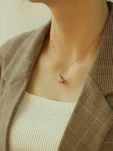 MEENAZ Gold-Plated Diamond Shaped Pendants with Chains