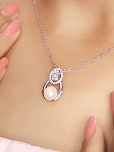 SILBERRY Rhodium-Plated Circular Pendants with Chains