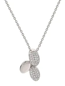 SILBERRY Rhodium-Plated Contemporary Pendants with Chains