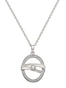 SILBERRY Rhodium-Plated Circular Pendants with Chains