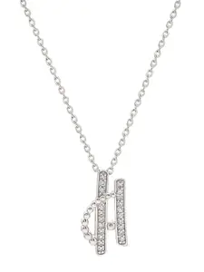 SILBERRY Rhodium-Plated Contemporary Pendants with Chains