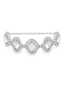 Zaveri Pearls Women Silver-Plated Wraparound Bracelet