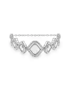 Zaveri Pearls Women Silver-Plated Wraparound Bracelet