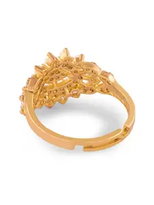 Zaveri Pearls Cubic Zirconia Studded Adjustable Finger Ring