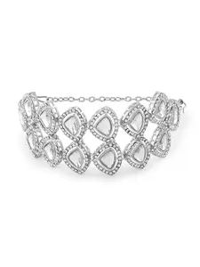 Zaveri Pearls Women Silver-Plated Wraparound Bracelet