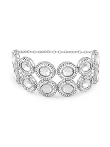 Zaveri Pearls Women Silver-Plated Wraparound Bracelet