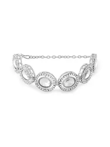 Zaveri Pearls Women Silver-Plated Wraparound Bracelet