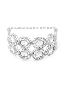 Zaveri Pearls Women Silver-Plated Wraparound Bracelet