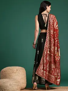 Sangria Printed Ready to Wear Lehenga & Blouse With Dupatta