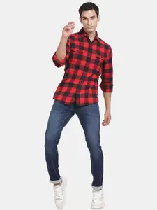t-base Men Buffalo Checks Opaque Checked Casual Shirt