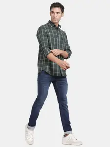 t-base Men Windowpane Checks Opaque Checked Casual Shirt