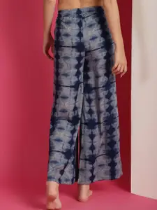 Boston Club Abstract Printed Mid-Rise Flared Lounge Pants