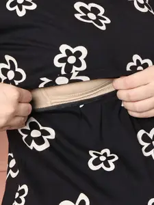 Secret Wish Women Printed Maternity Pure Cotton Kaftan Nightdress