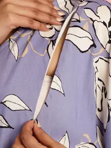 Secret Wish Floral Printed Maternity Maxi Kaftan Nightdress