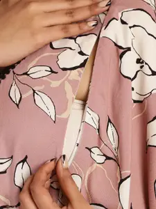 Secret Wish Printed Maxi Maternity Feeding Kaftan Nightdress