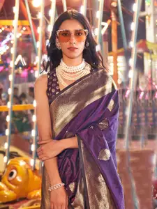 elora Ethnic Motifs Woven Design Zari Banarasi Saree