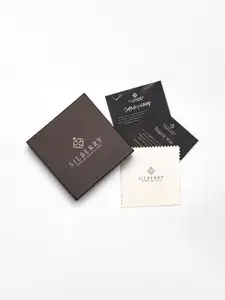 SILBERRY 92.5 Sterling Silver Rose Gold-Plated Cubic Zirconia Studded Pendants with Chains