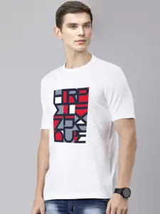 Huetrap Men Typography Printed Applique T-shirt