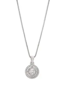 Zavya Rhodium-Plated 925 Sterling Silver Circular Pendants with Chains