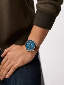 Fossil Men Dial & Leather Straps Analogue Watch BQ2847