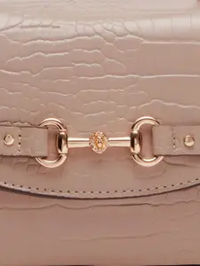 ANNE KLEIN Croc-Textured Structured Satchel