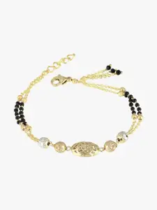 Anouk Gold-Plated Beaded Brass Charm Bracelet